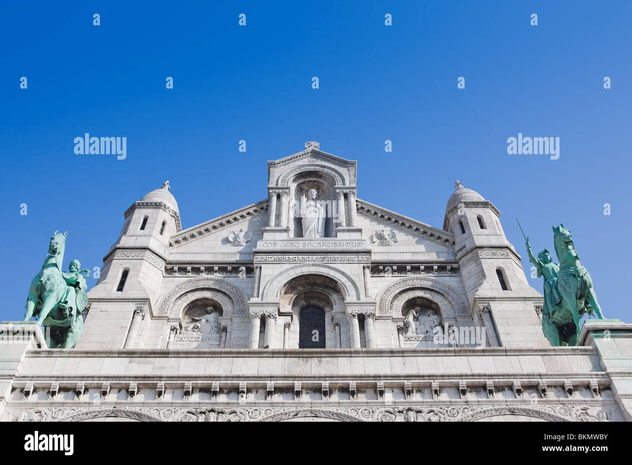 The Basilica of the Sacred Heart of Jesus, commonly known as Sacre-Coeur Basilica, Montmartre, Paris Stock Photo