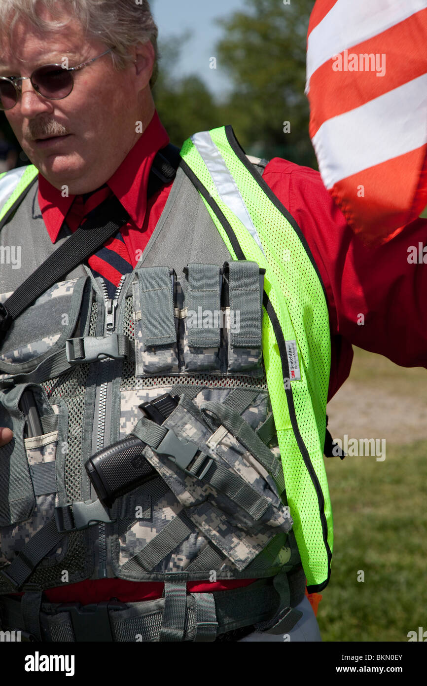 Pro-gun activists openly carry firearms in a pro-gun rally Stock Photo