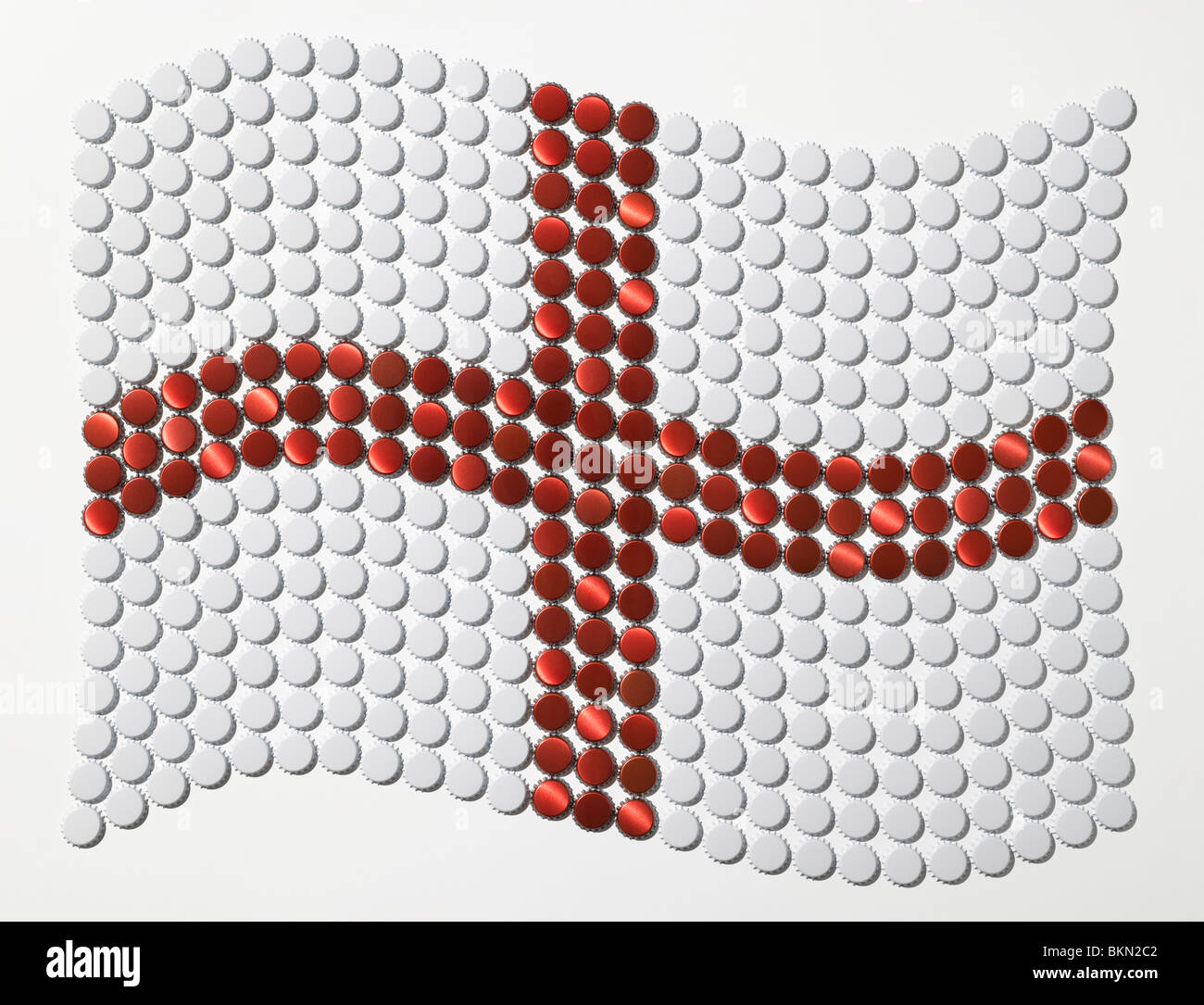 Flag of Saint George made of bottle tops Stock Photo