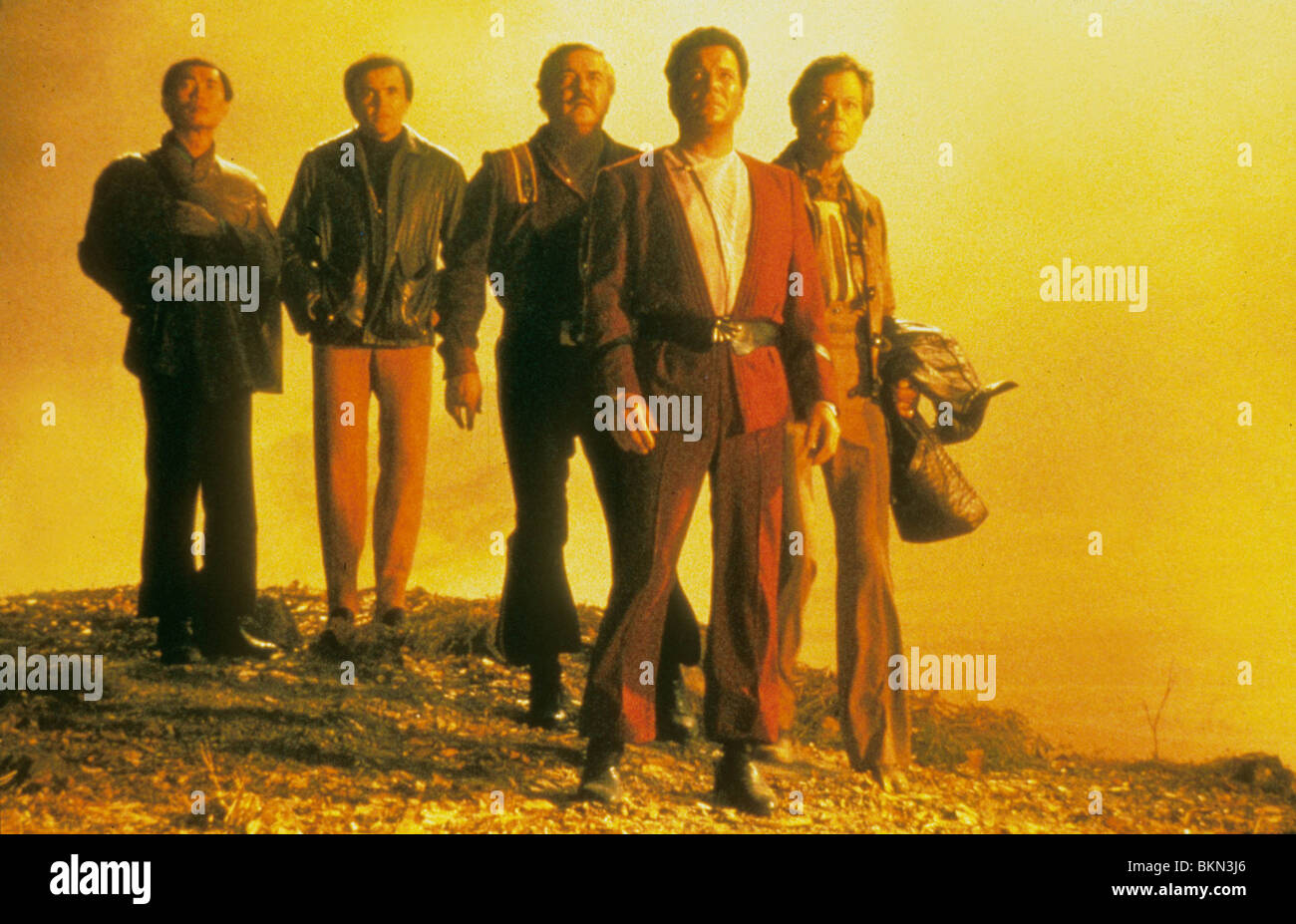STAR TREK III: THE SEARCH FOR SPOCK (1984) GEORGE TAKEI, WALTER KOENIG, JAMES DOOHAN, WILLIAM SHATNER, DEFOREST KELLEY ST3 029 L Stock Photo