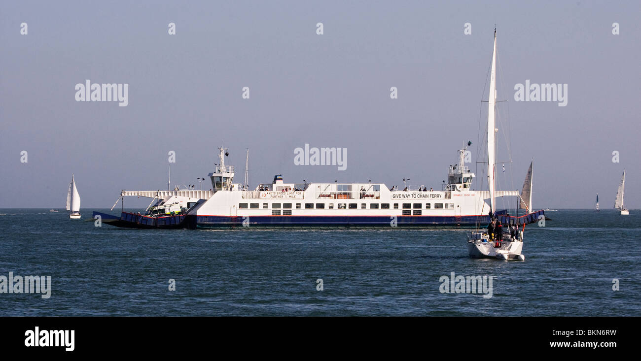 Sandbanks Swanage chain ferry 2 Stock Photo Alamy