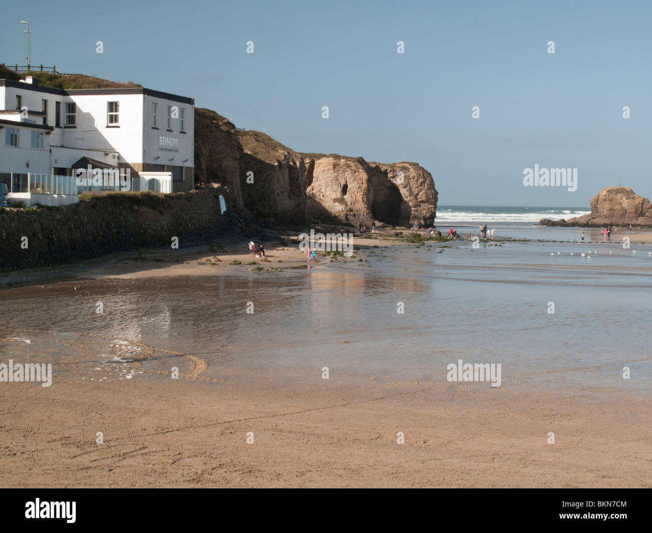 Perranporth beach, Cornwall, England, UK Stock Photo