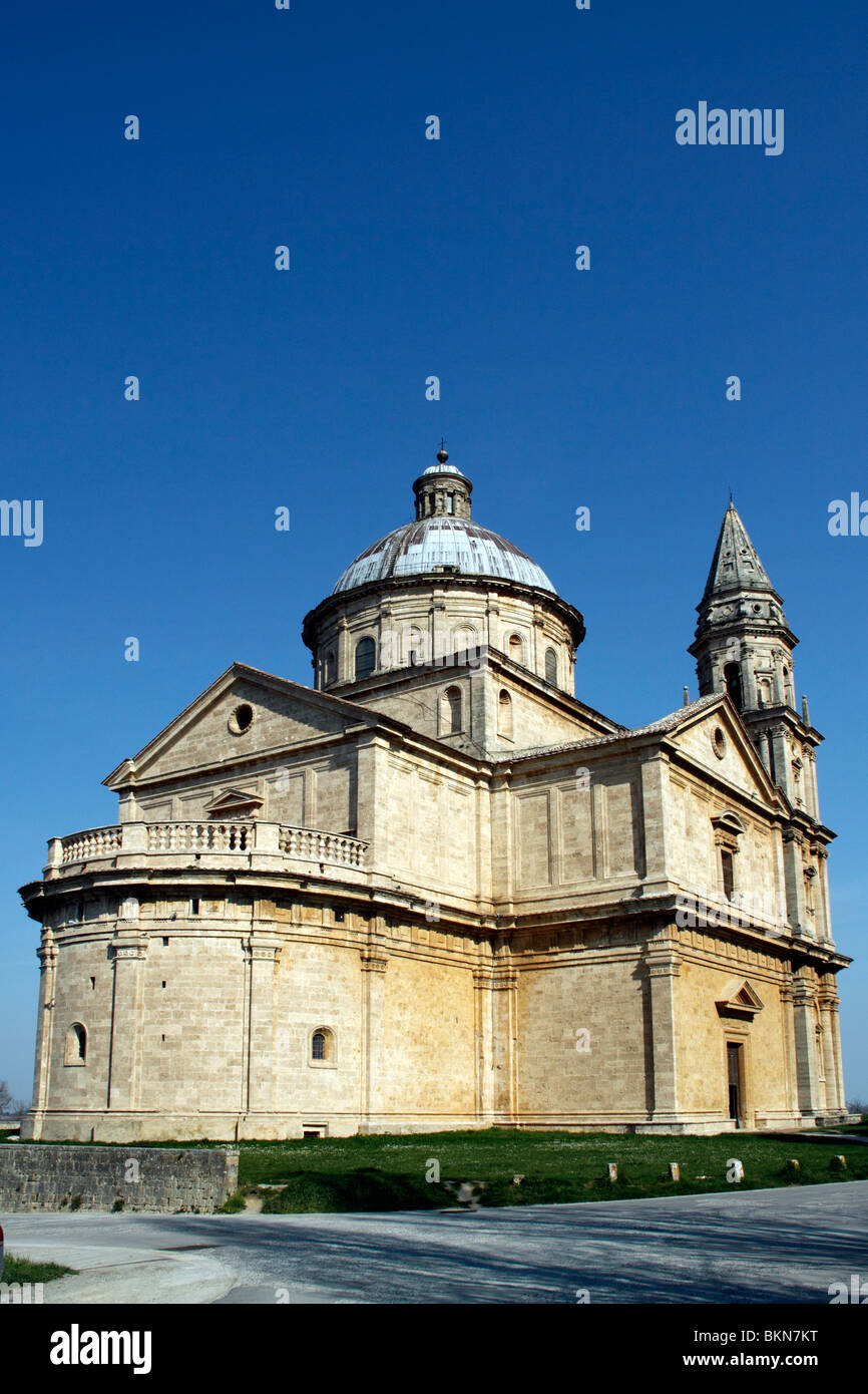 The Church or Sanctuary of the Madonna di San Biagio is situated at the foot of the hill of Montepulciano Stock Photo