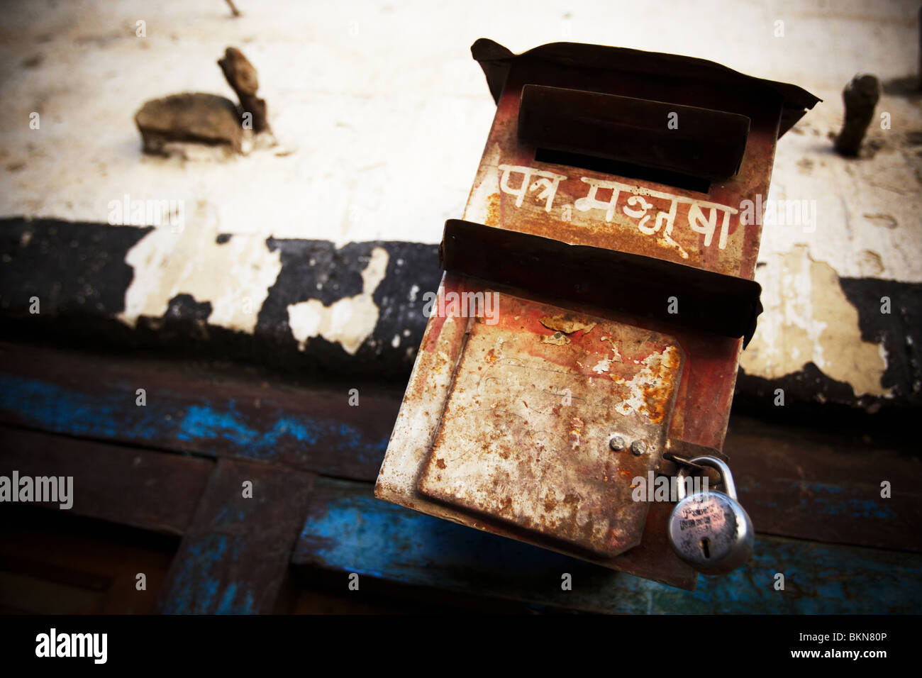 Mailbox in Kagbeni, Nepal on Saturday October 31, 2009. Stock Photo