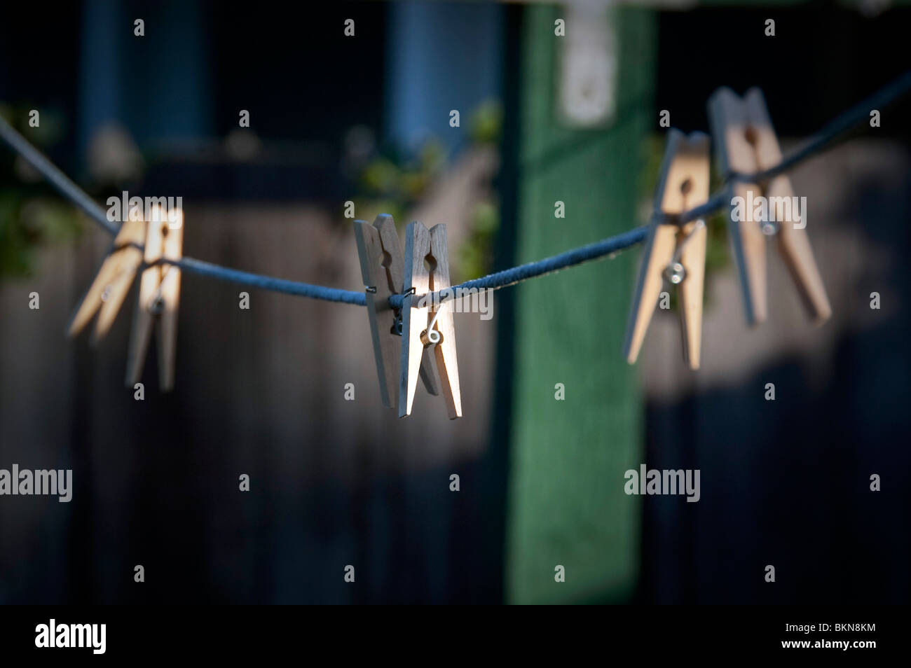 Clothes pins on a line Stock Photo Alamy