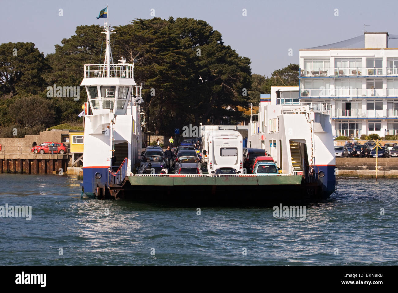Sandbanks Swanage chain ferry Stock Photo Alamy