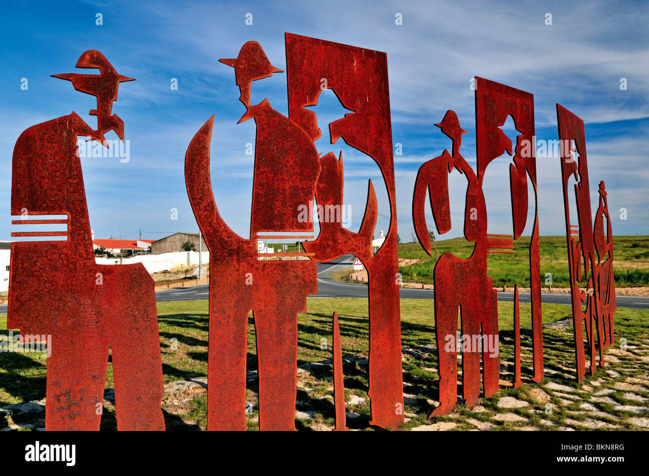 Portugal, Alentejo: Monument of "Cante Alentejano" in the council of Castro Verde Stock Photo