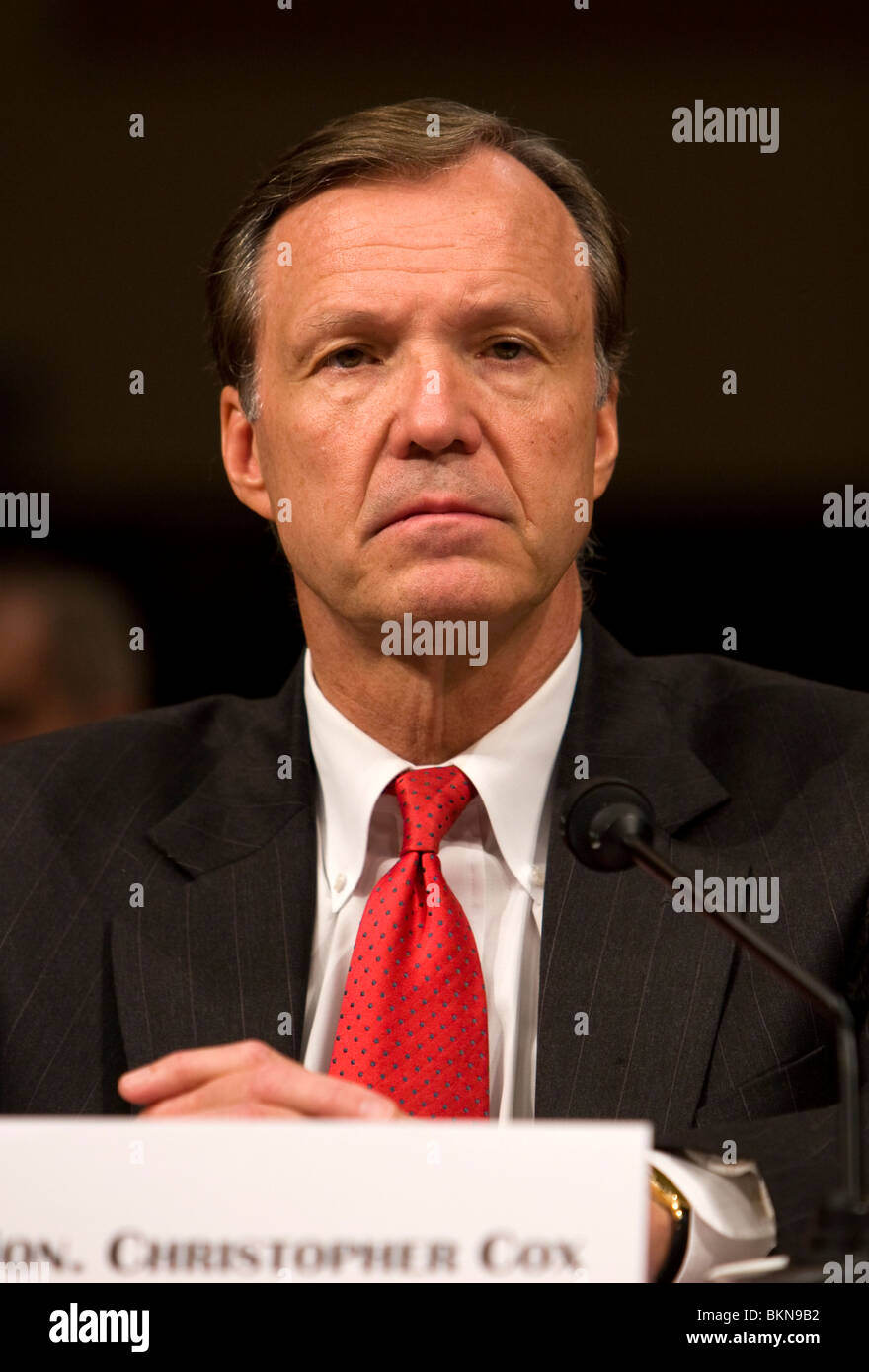 Securities and Exchange Commission Chairman Christopher Cox. Stock Photo