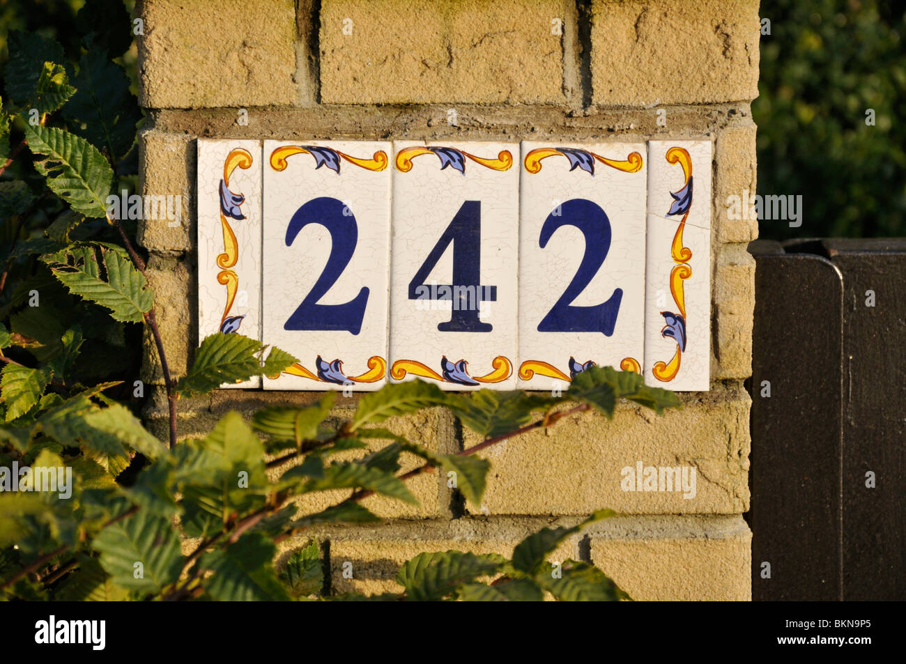 Garden number made of enamel Stock Photo