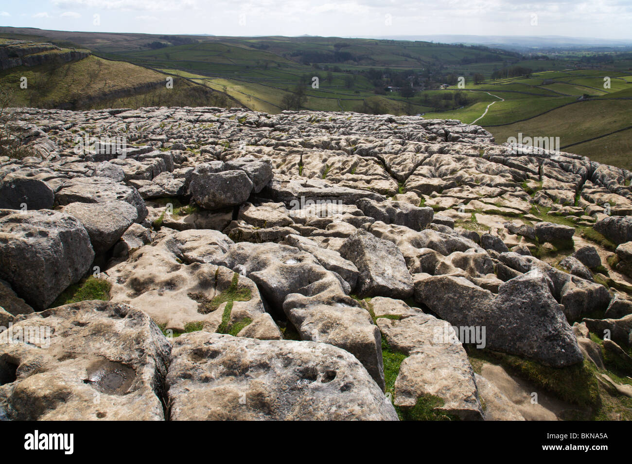 The Limestone Pavement, Malham Cove, Yorkshire Dales, England, UK Stock ...