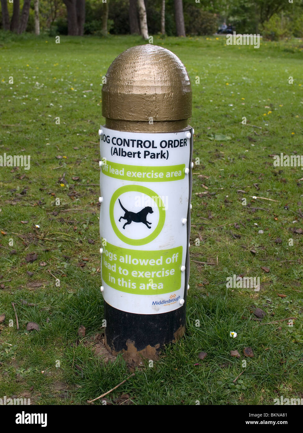 Dog Control Order Notice showing where dogs may be allowed off the lead