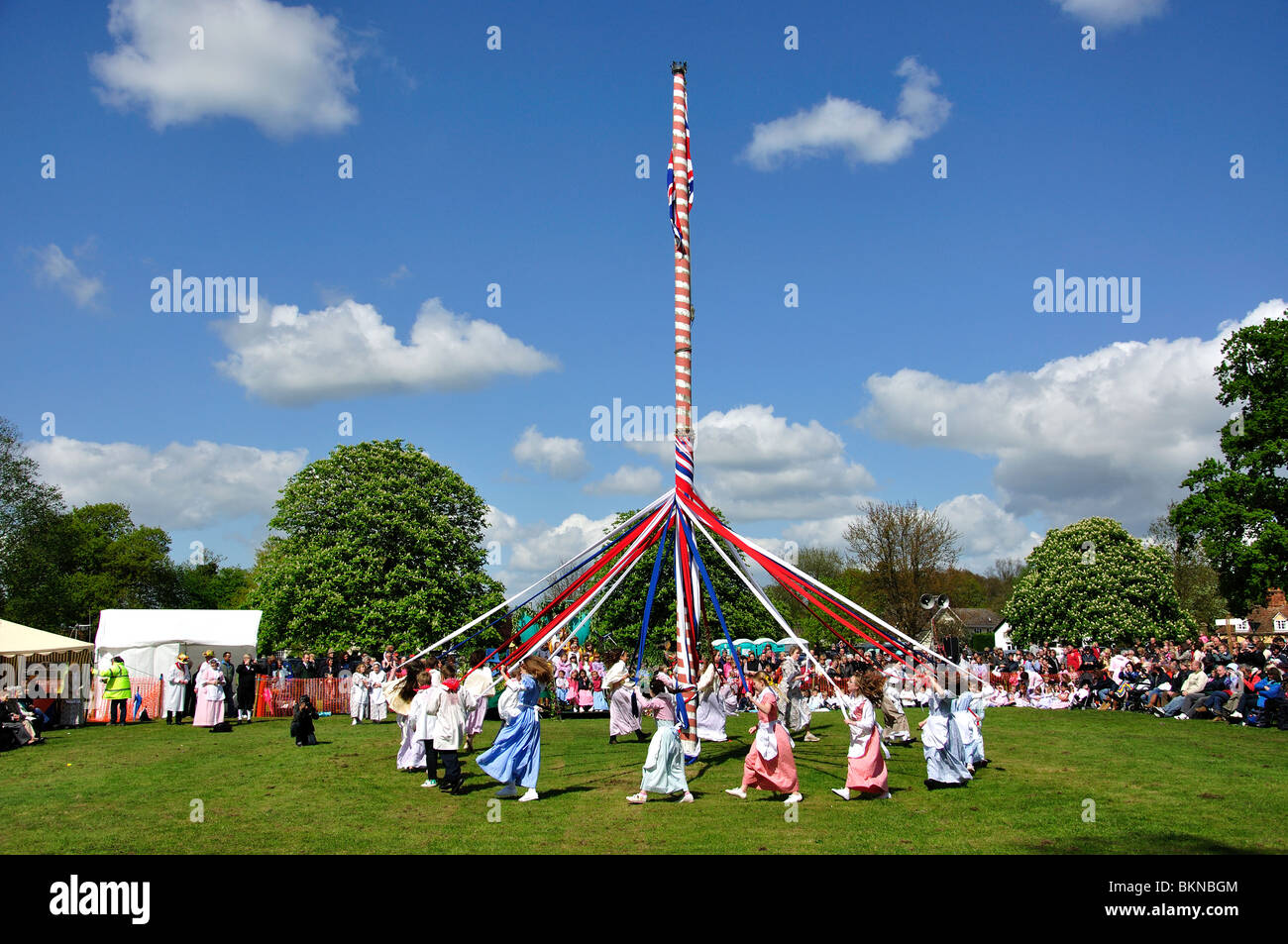 Children dancing around Maypole, The Ickwell May Day Festival, Ickwell