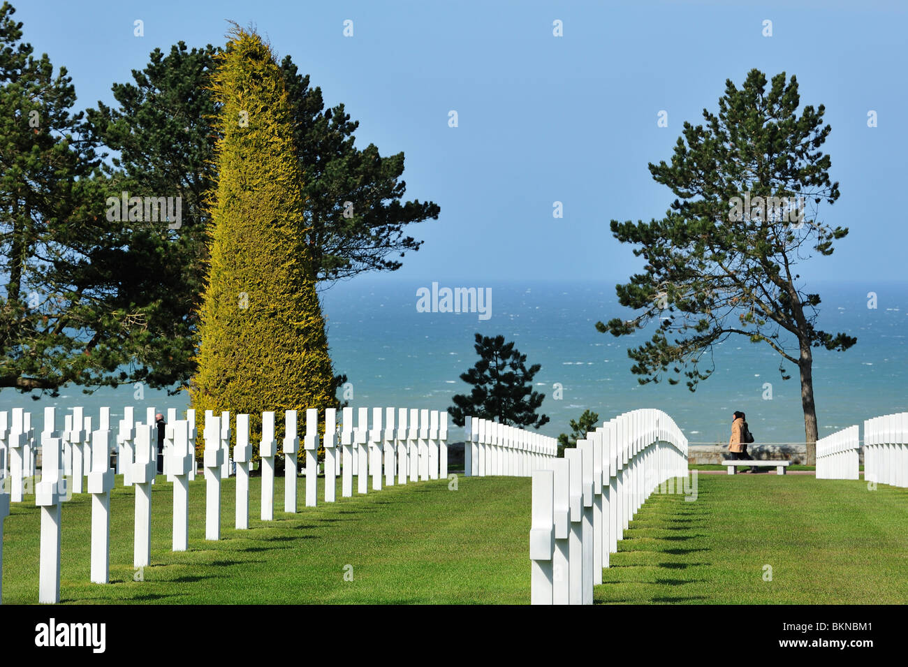 WW2 Normandy American Cemetery and Memorial, Second World War Two cemetery and memorial at Colleville-sur-Mer, Normandy, France Stock Photo