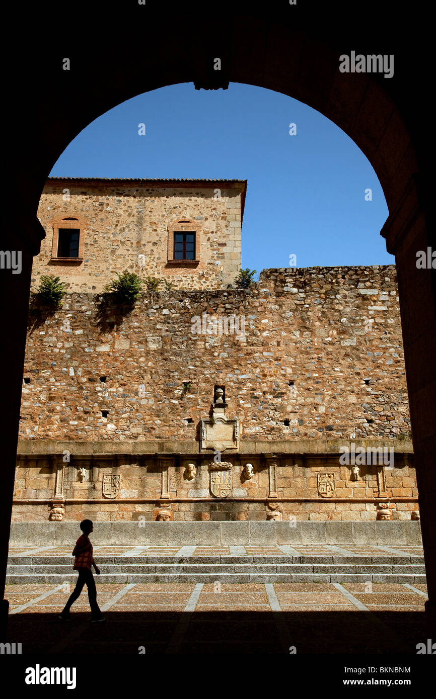 Casa de Los Ribera in the historic center of Caceres, Extremadura, Spain Stock Photo