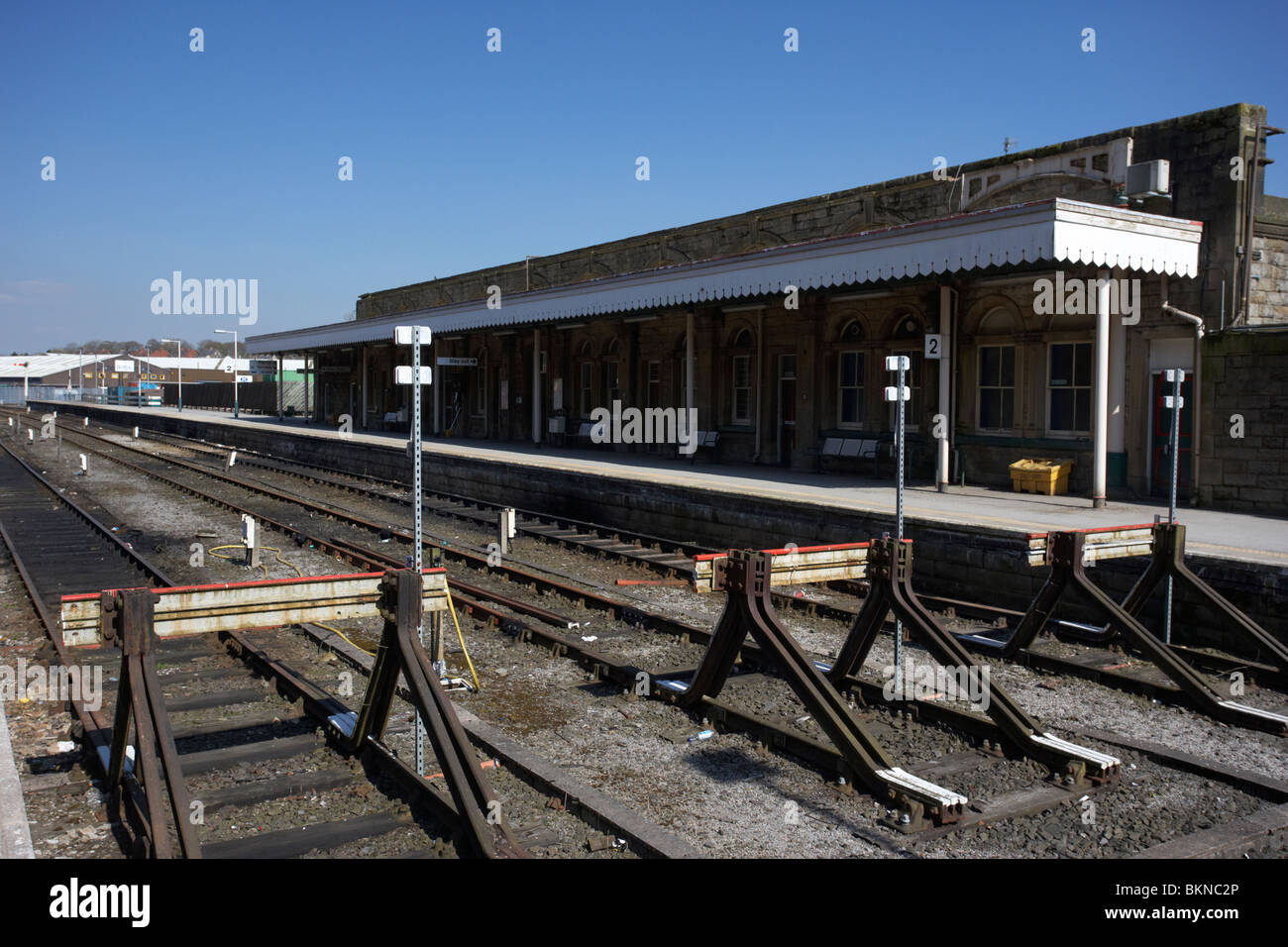 end of the line at buxton railway station Buxton Derbyshire England UK ...