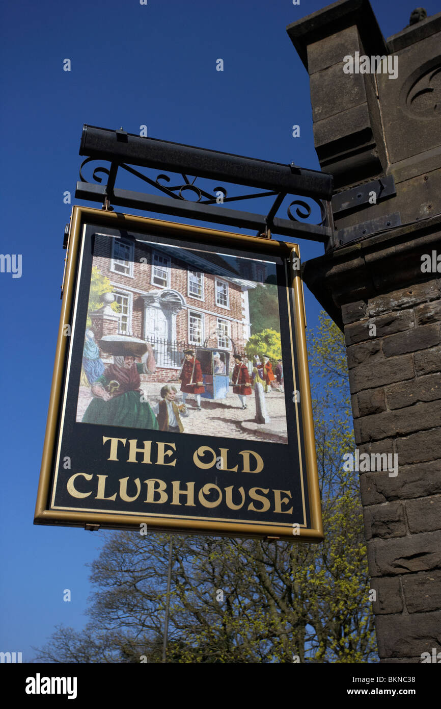 sign for the old clubhouse pub in Buxton Derbyshire England UK Stock Photo