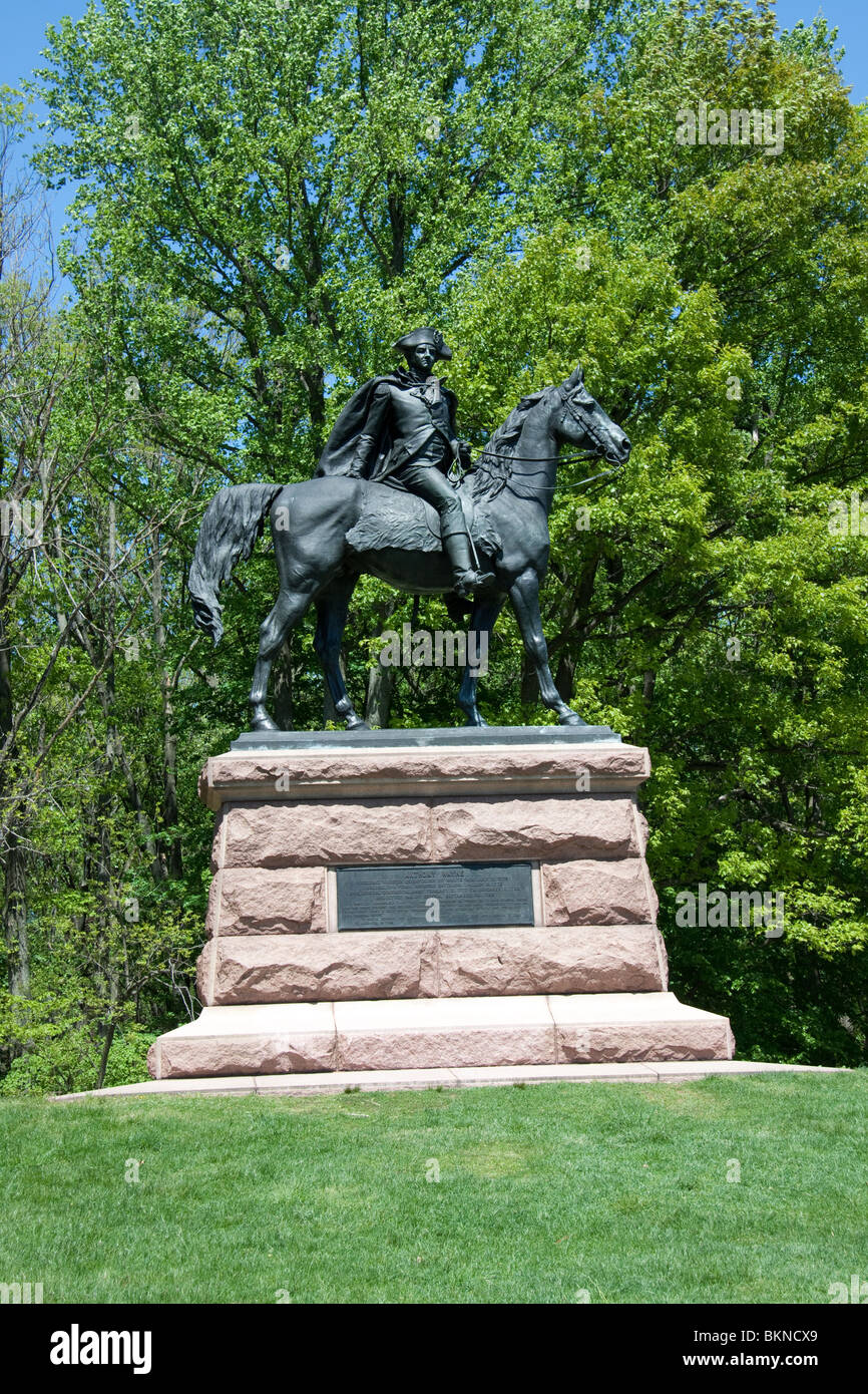 General George Washington at Valley Forge National Park in Pennsylvania Stock Photo