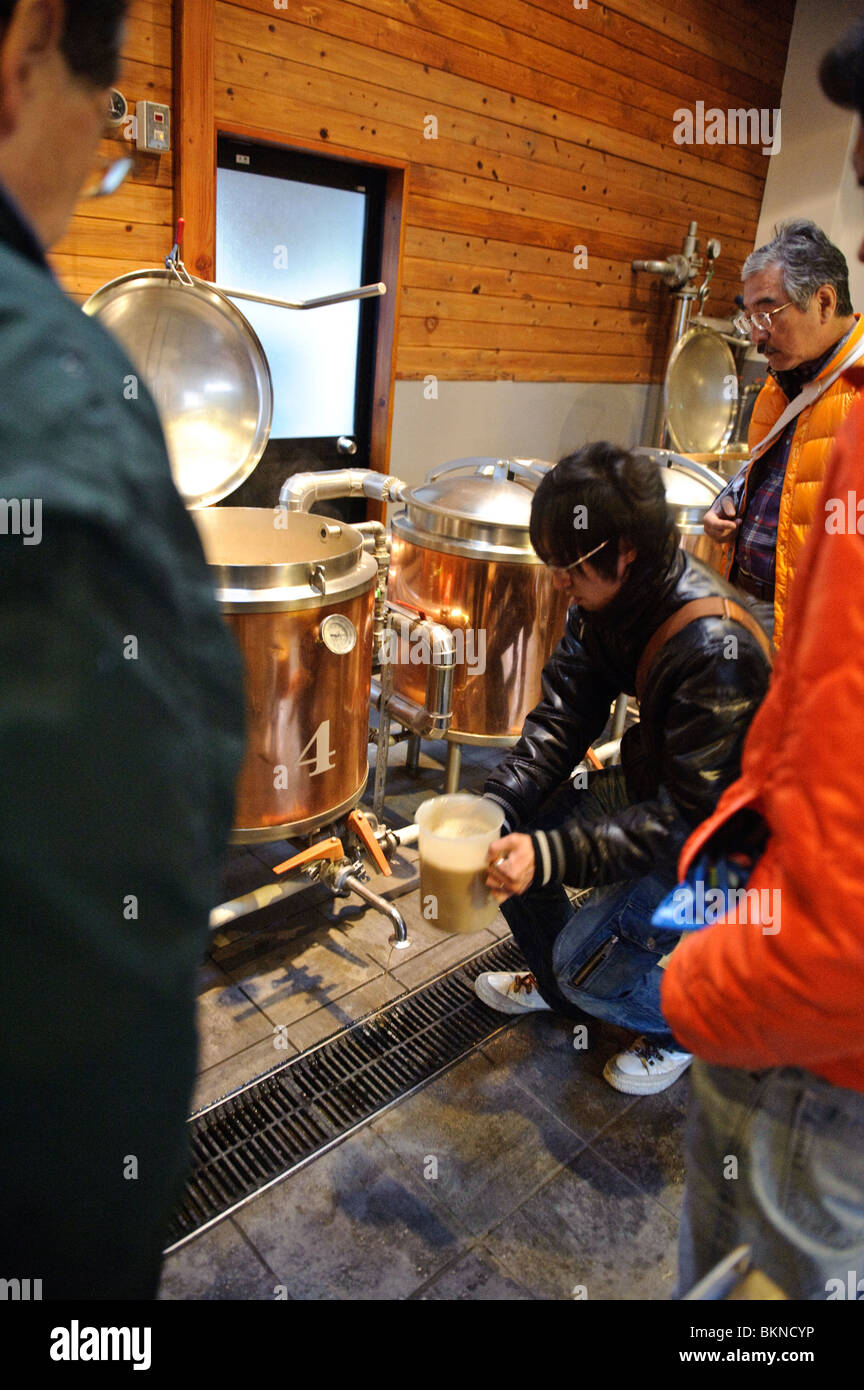 A beer making course, Hitachino Nest Beer, Ibaraki, Japan, February 28, 2010. Stock Photo