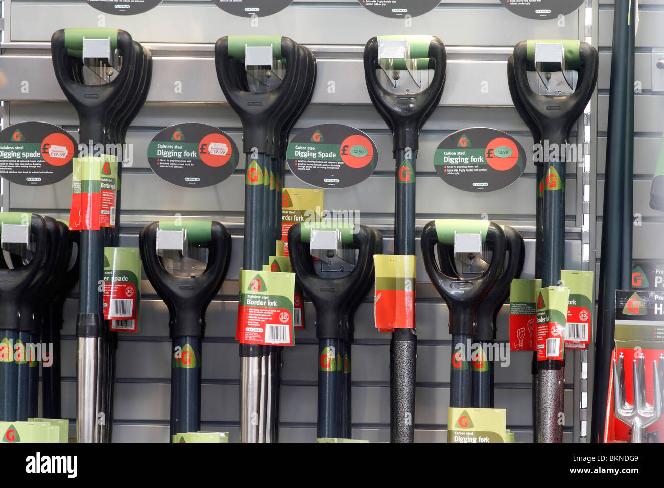 Garden spades Brookfields Garden Centre Stock Photo Alamy