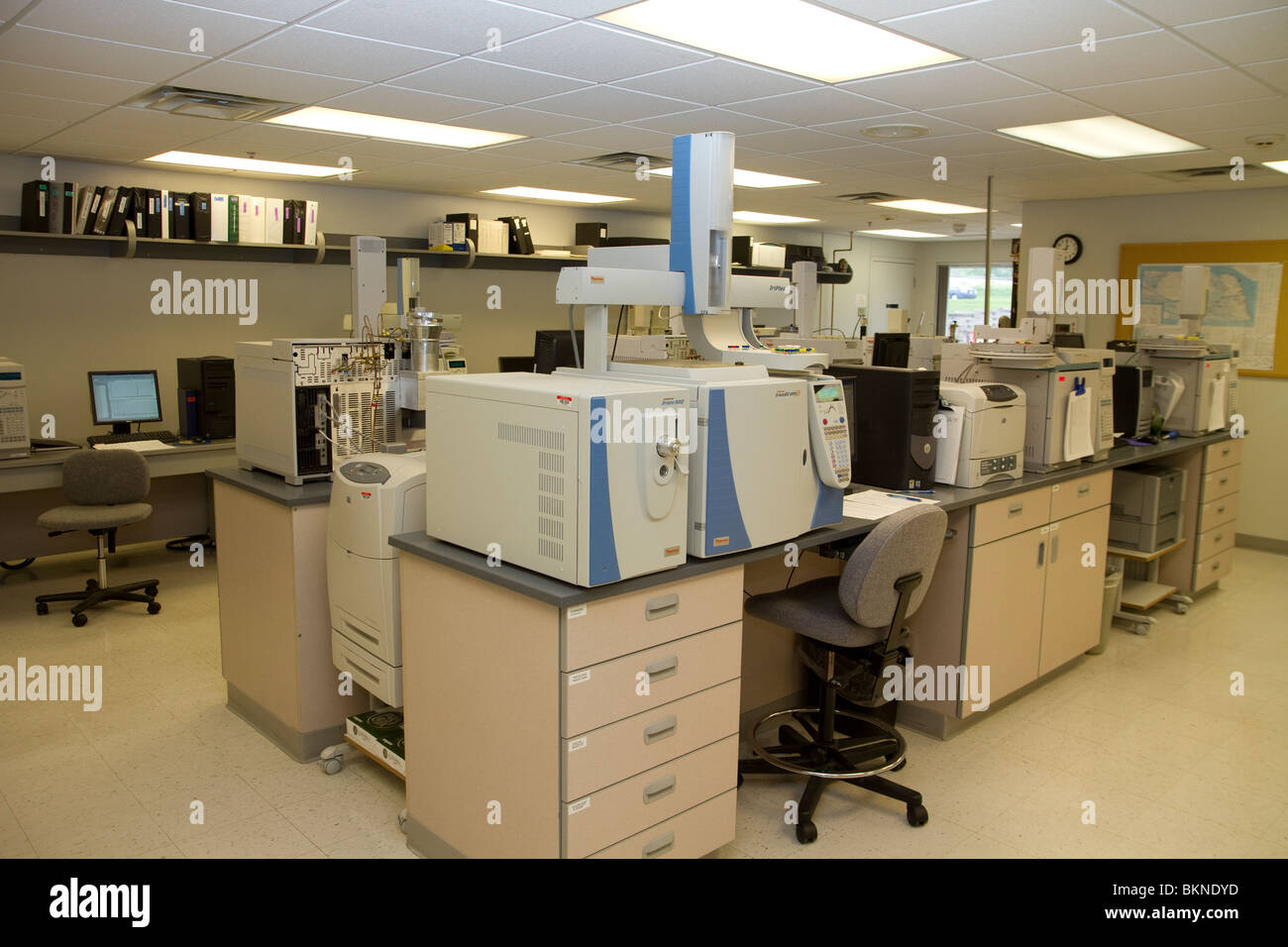Gas chromatograph machines used to test various samples of forensic