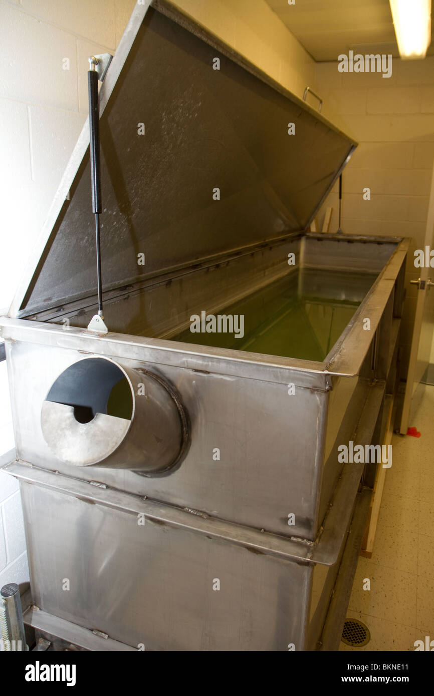 Water tank in ballistics section of forensic laboratory. Nebraska State