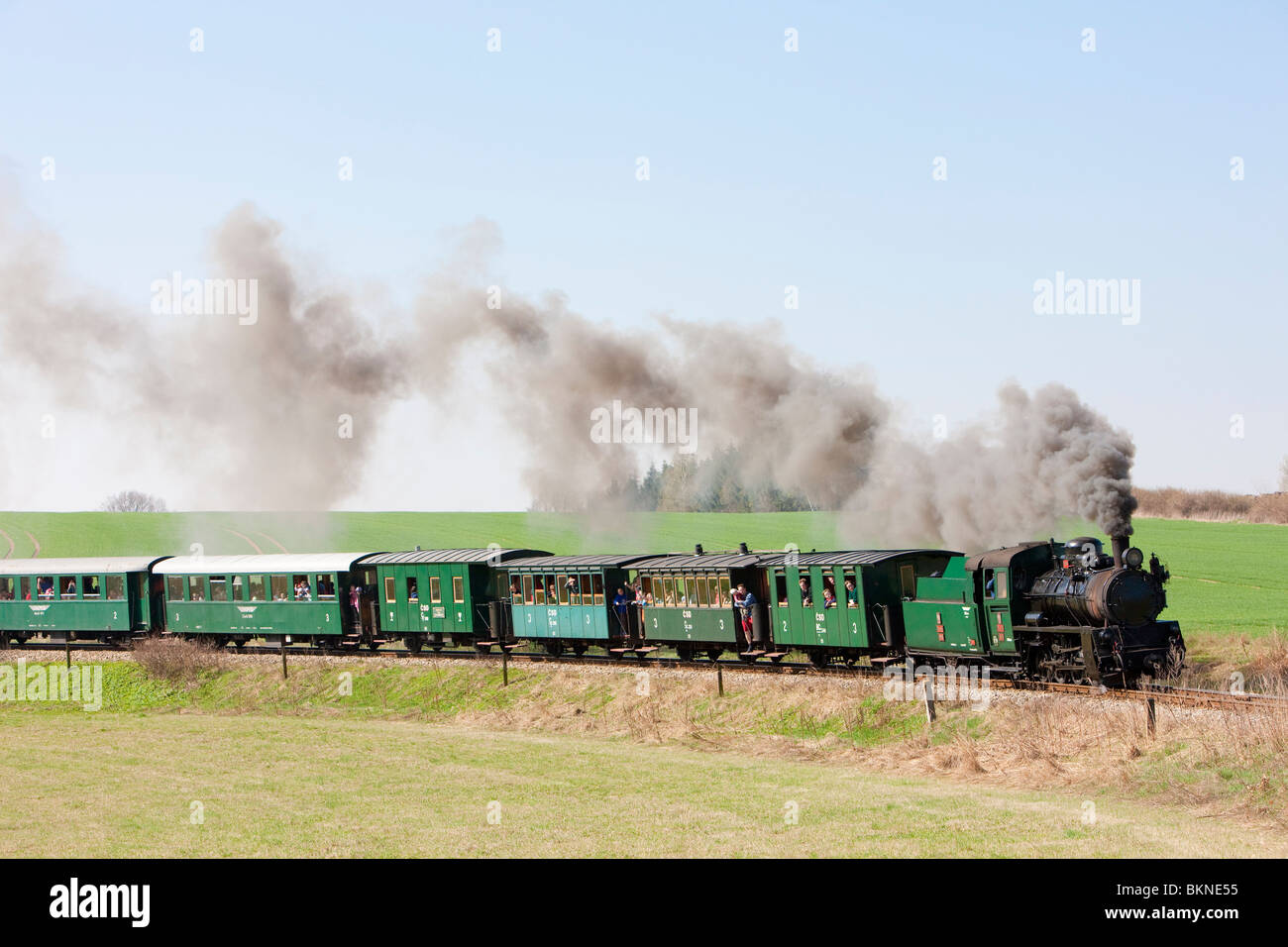 steam train, Jindrichuv Hradec - Obratan, Czech Republic Stock Photo