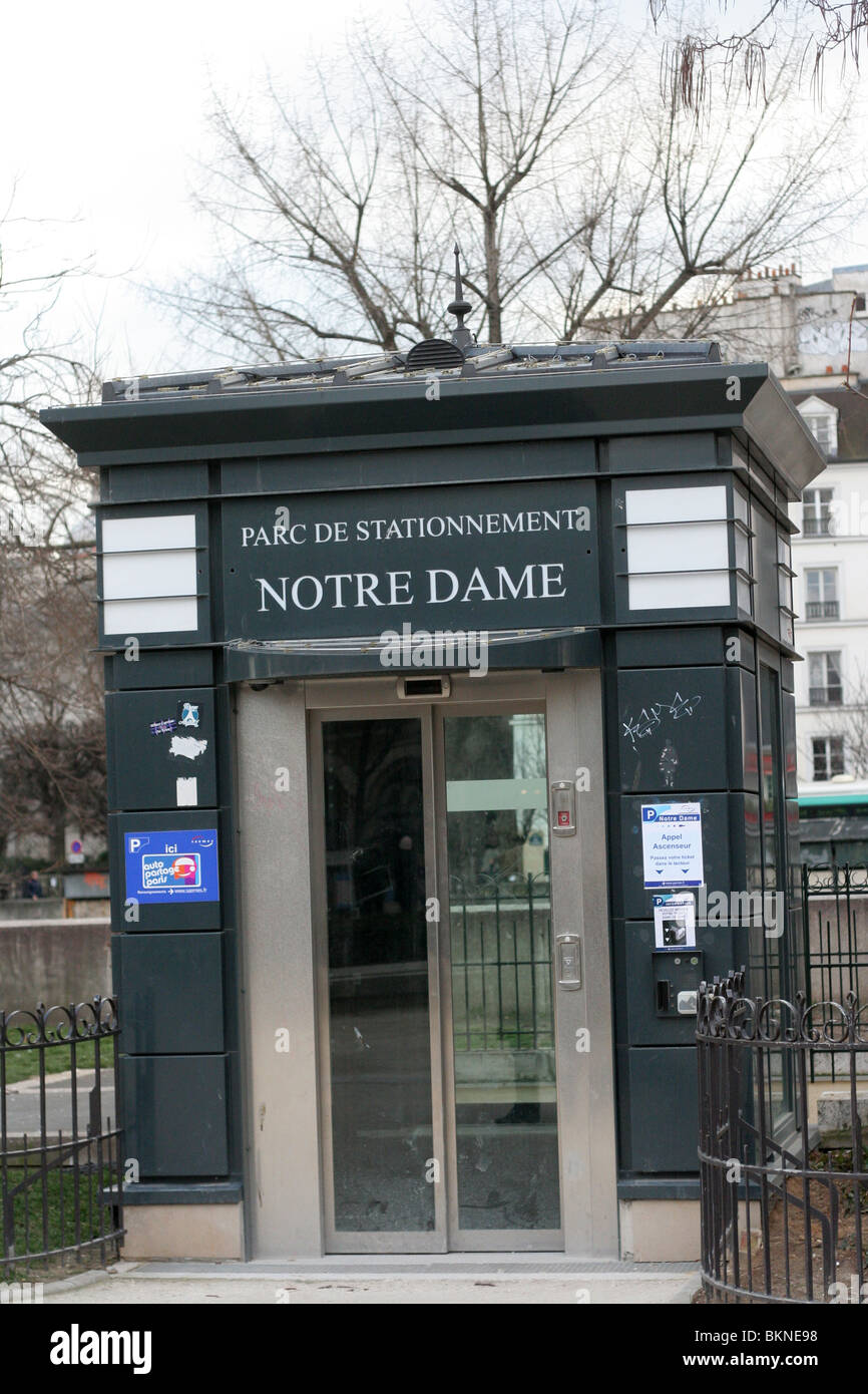 Notre Dame parking. Paris, France. Europe Stock Photo Alamy