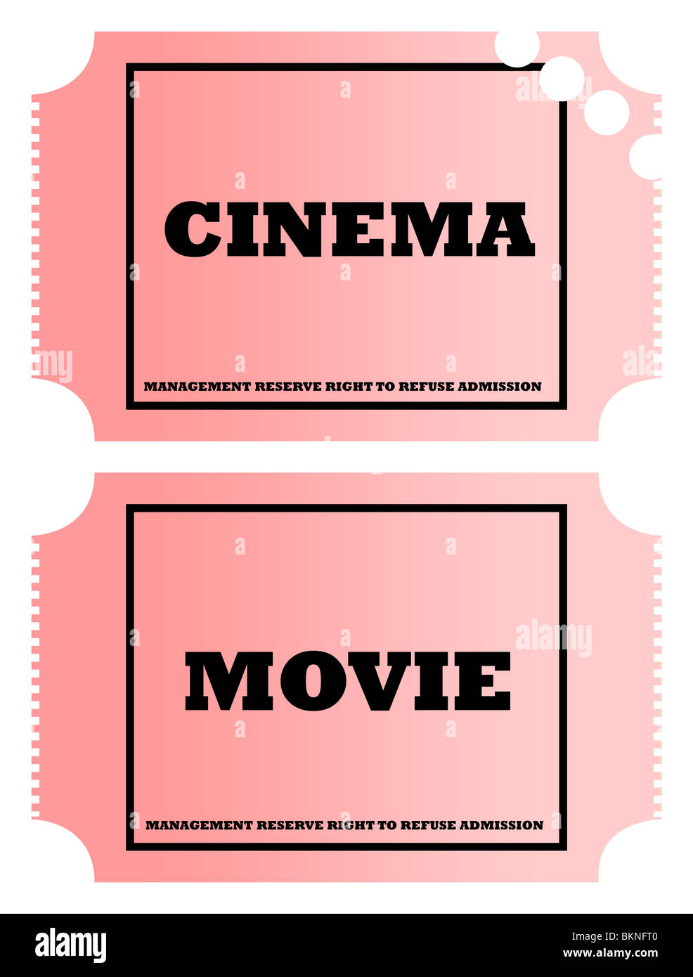 Cinema and movie tickets isolated on white background Stock Photo Alamy