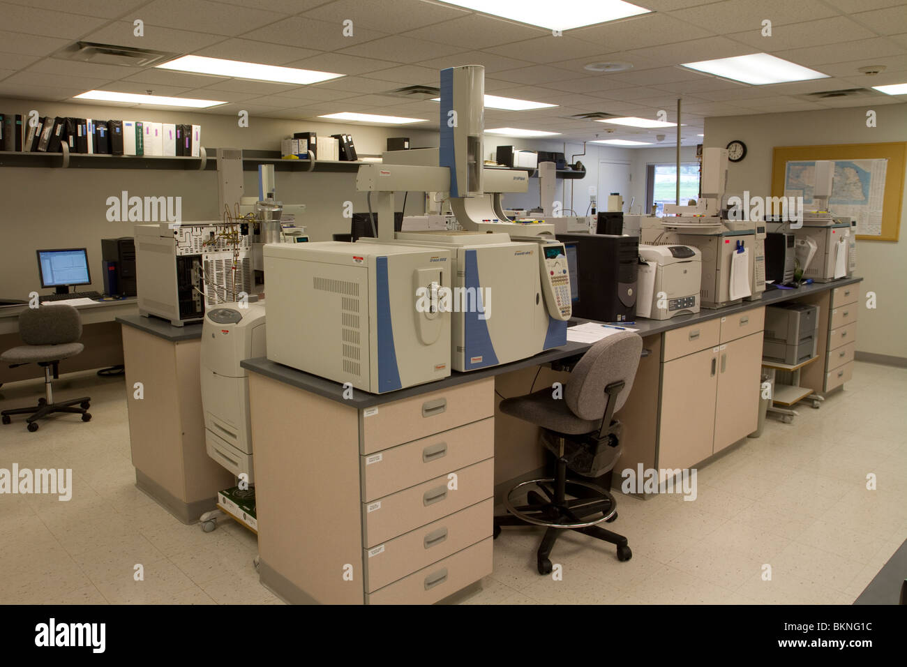 Gas chromatograph machines used to test various samples of forensic