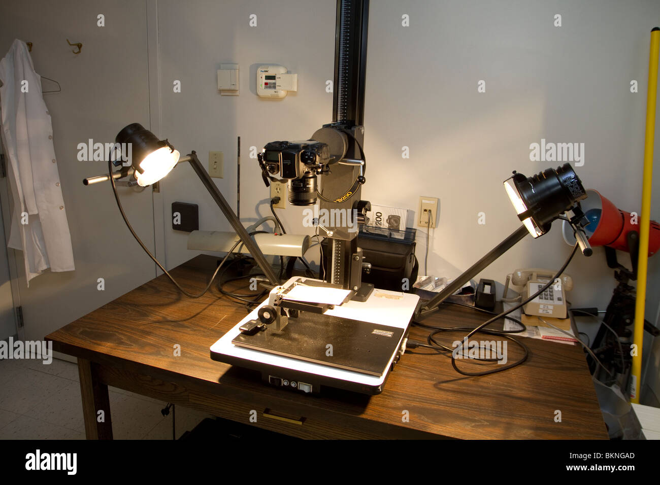 Digital camera setup in a forensic lab. Nebraska State Patrol Crime