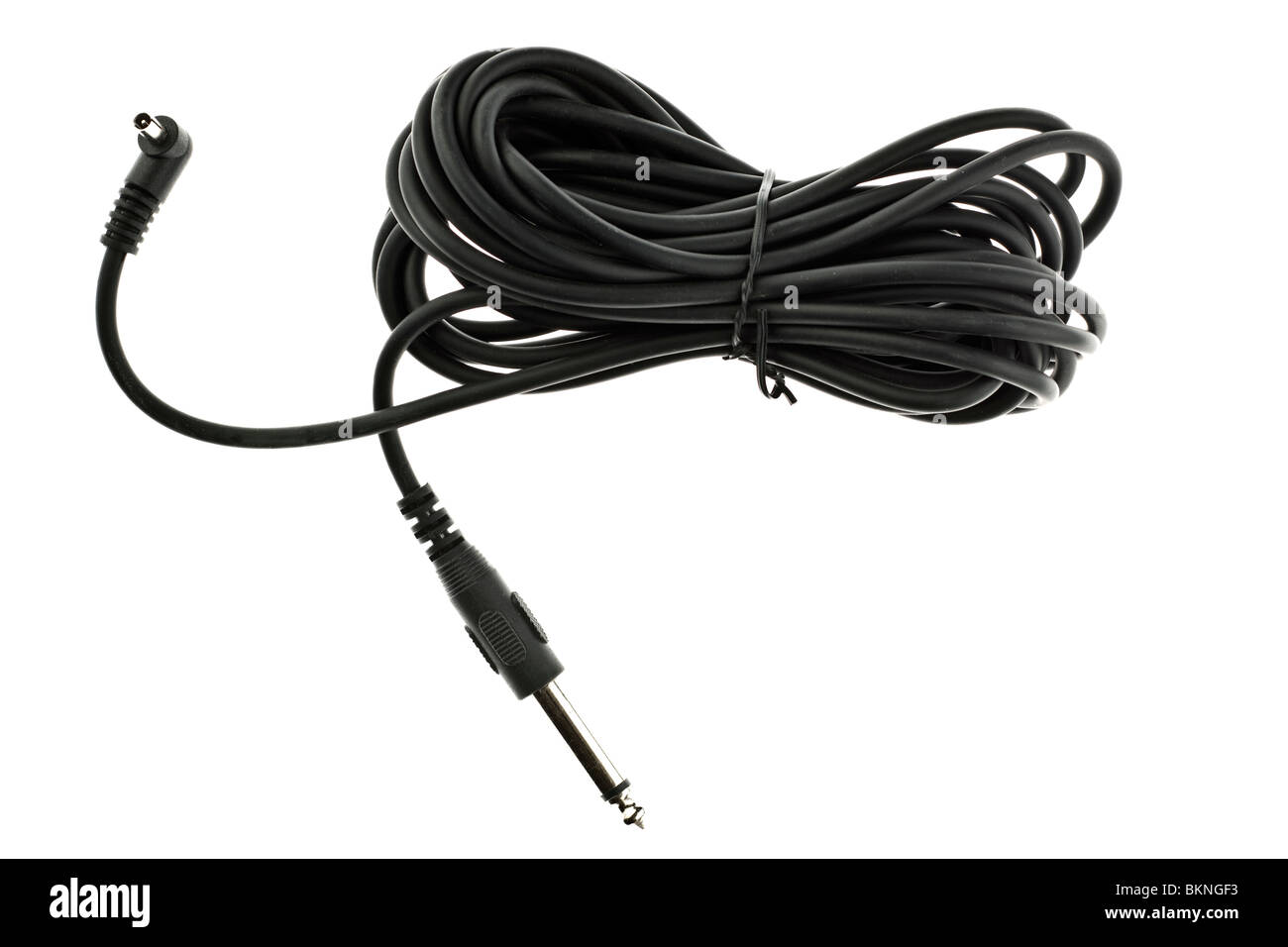 Long black PC flash trigger cable Stock Photo Alamy