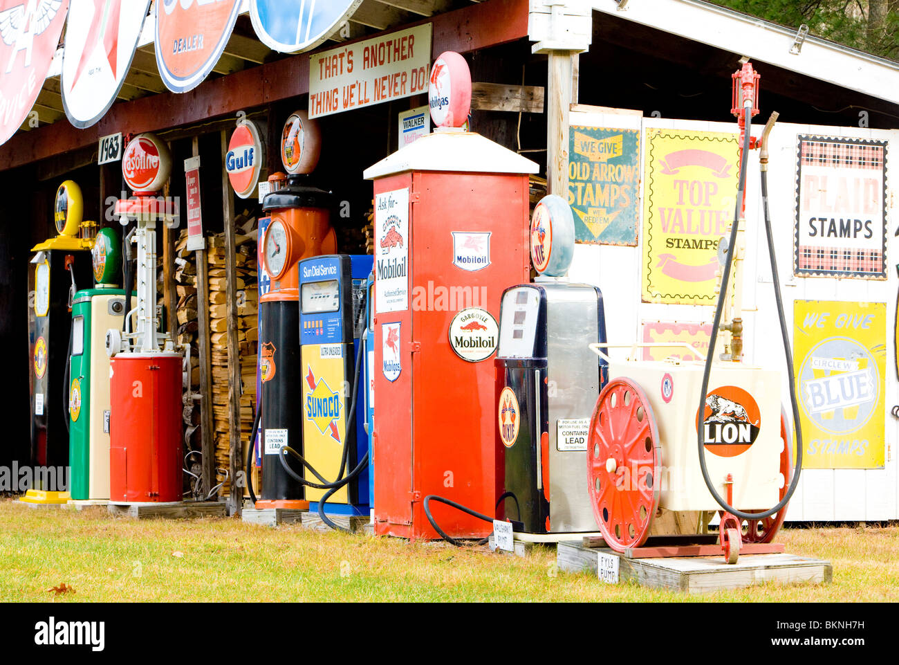old petrol station, New Hampshire, USA Stock Photo Alamy