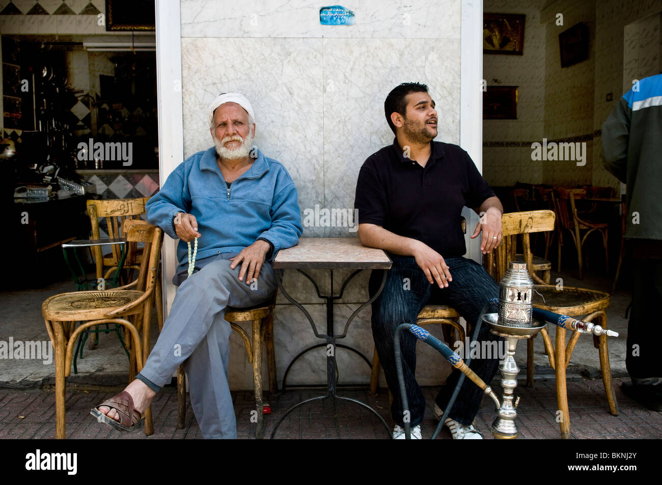 Egyptian men enjoy a relaxing afternoon in a local cafe in Cairo, Egypt Stock Photo Alamy