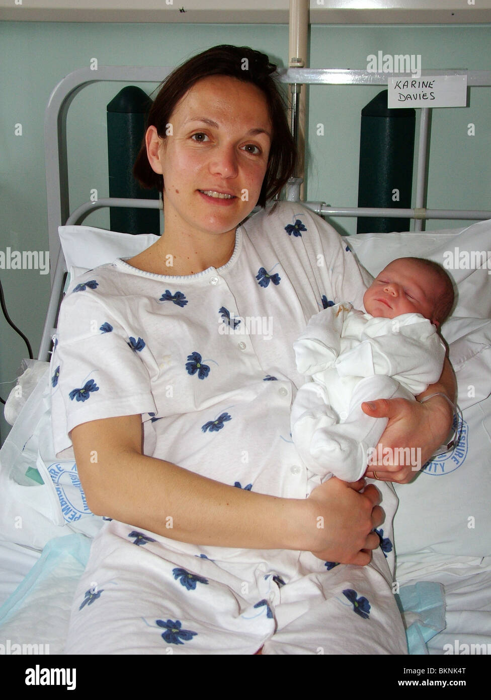 Mother holding new born baby, Maternity Unit, Withybush Hospital