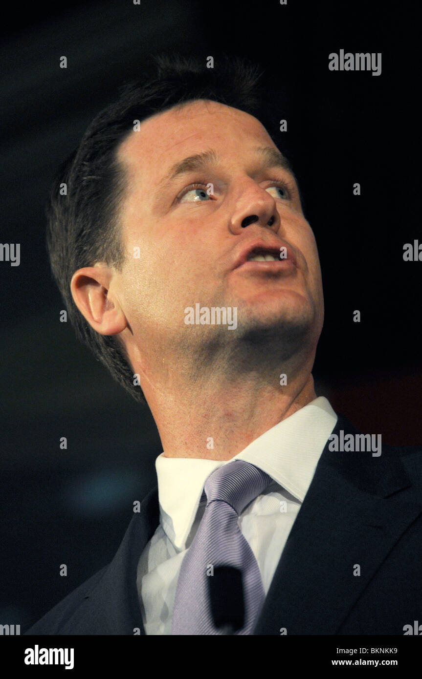 BRITISH DEPUTY PRIME MINISTER NICK CLEGG OF THE LIBERAL DEMOCRAT PARTY IN LONDON Stock Photo