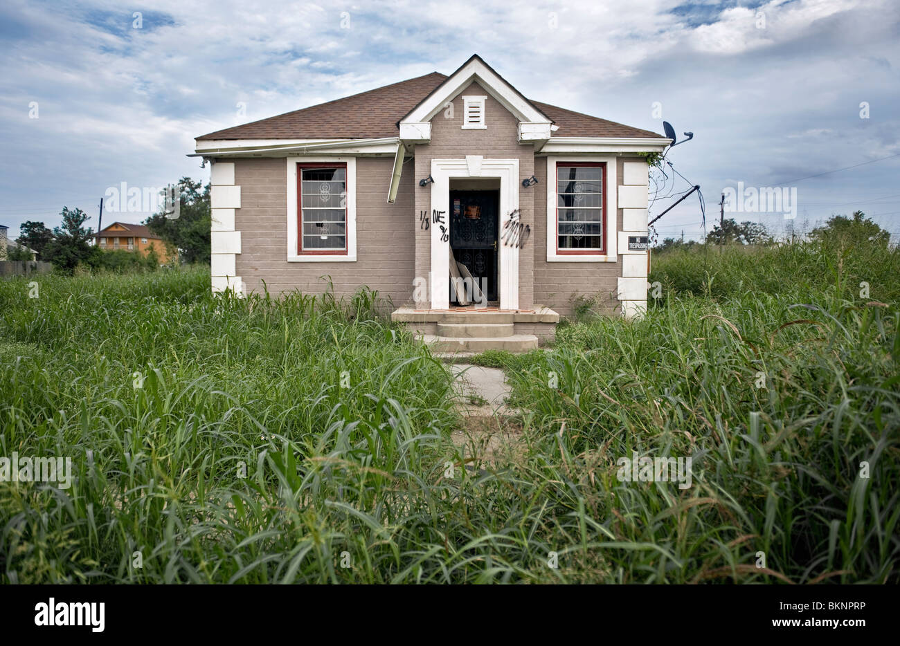 Destructed House after Hurricane Katrina, New Orleans, Louisiana Stock Photo