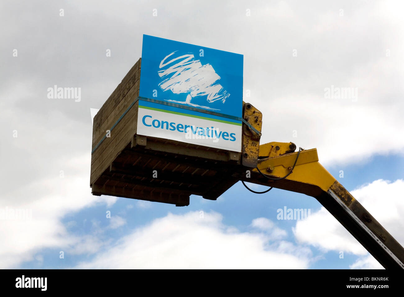 Conservatives poster in the Essex countryside during the 2010 General Election campaign Stock Photo