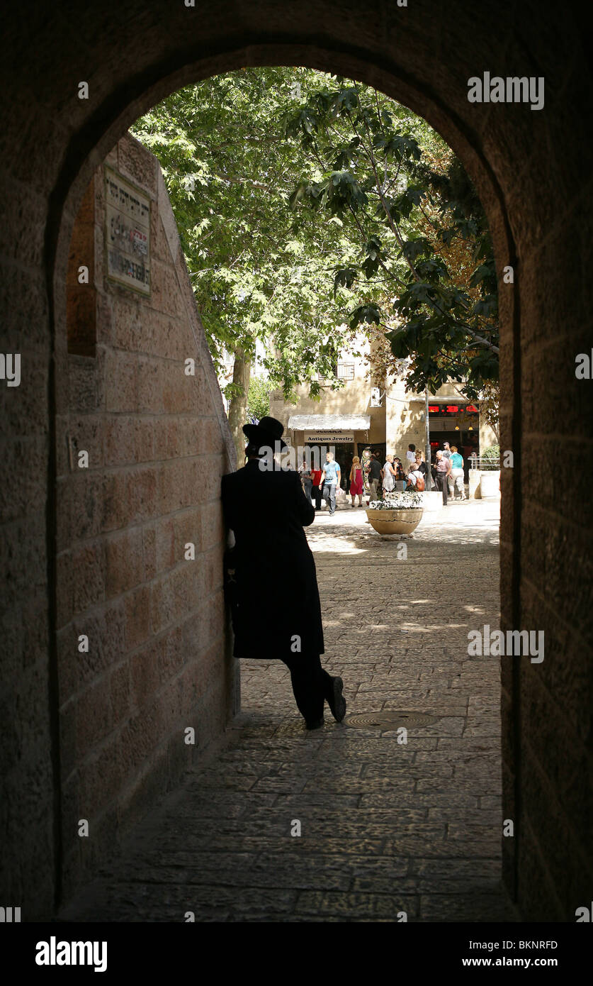 Jew in Old City of Jerusalem, Israel Stock Photo