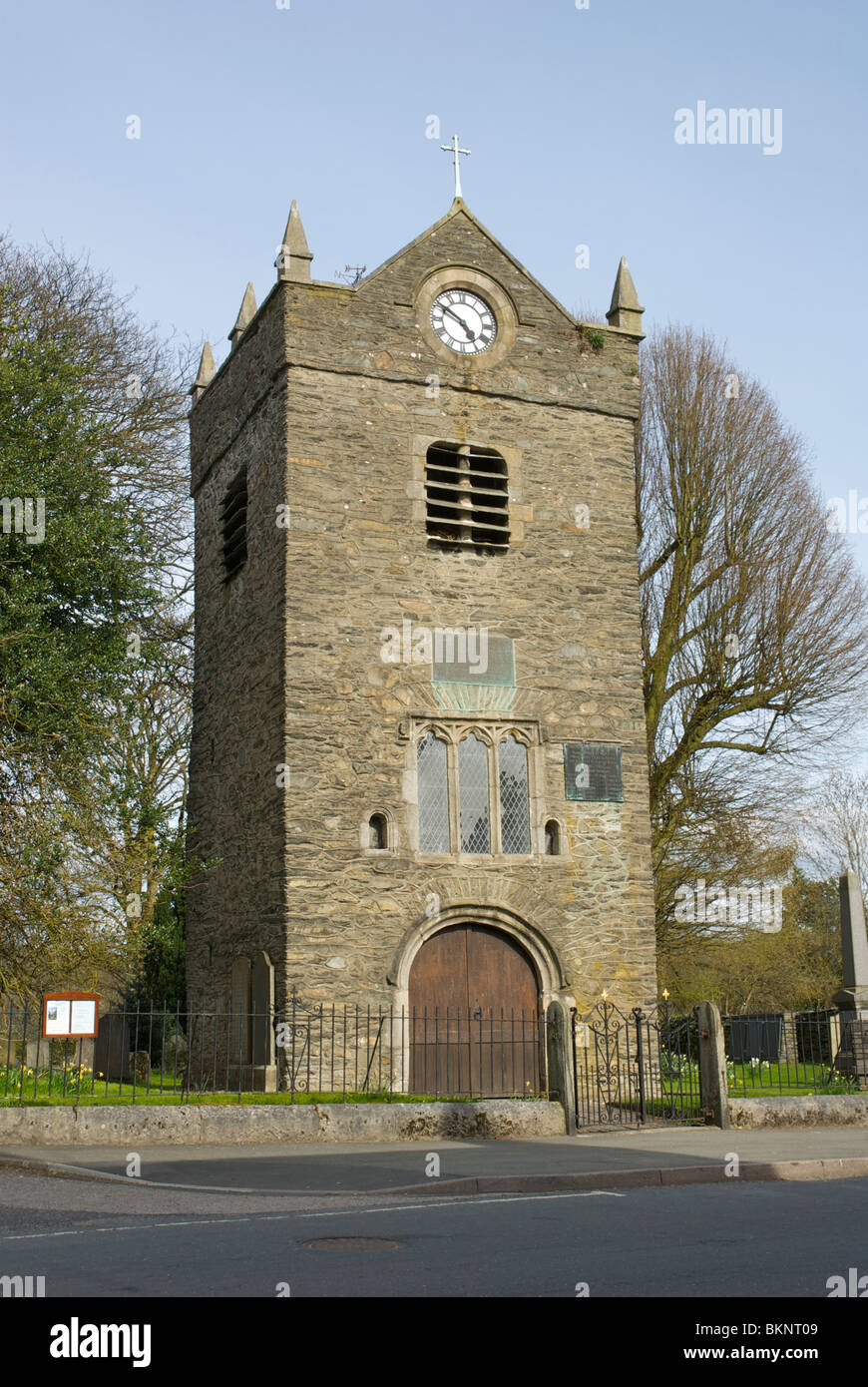 detached church tower in Staveley, Cumbria, England uk Stock Photo