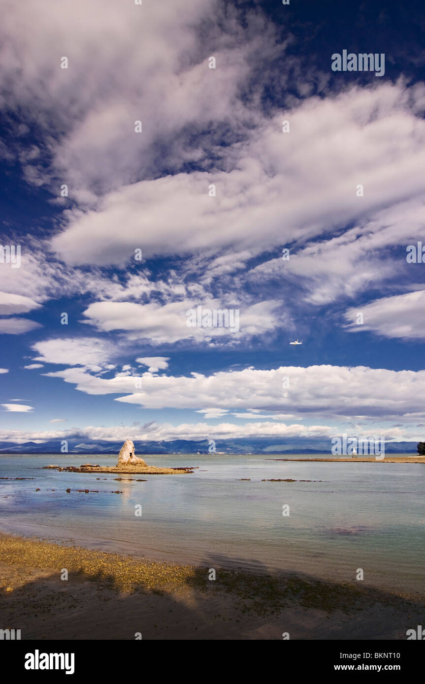 Fifeshire Rock in early morning light, Nelson, New Zealand Stock Photo