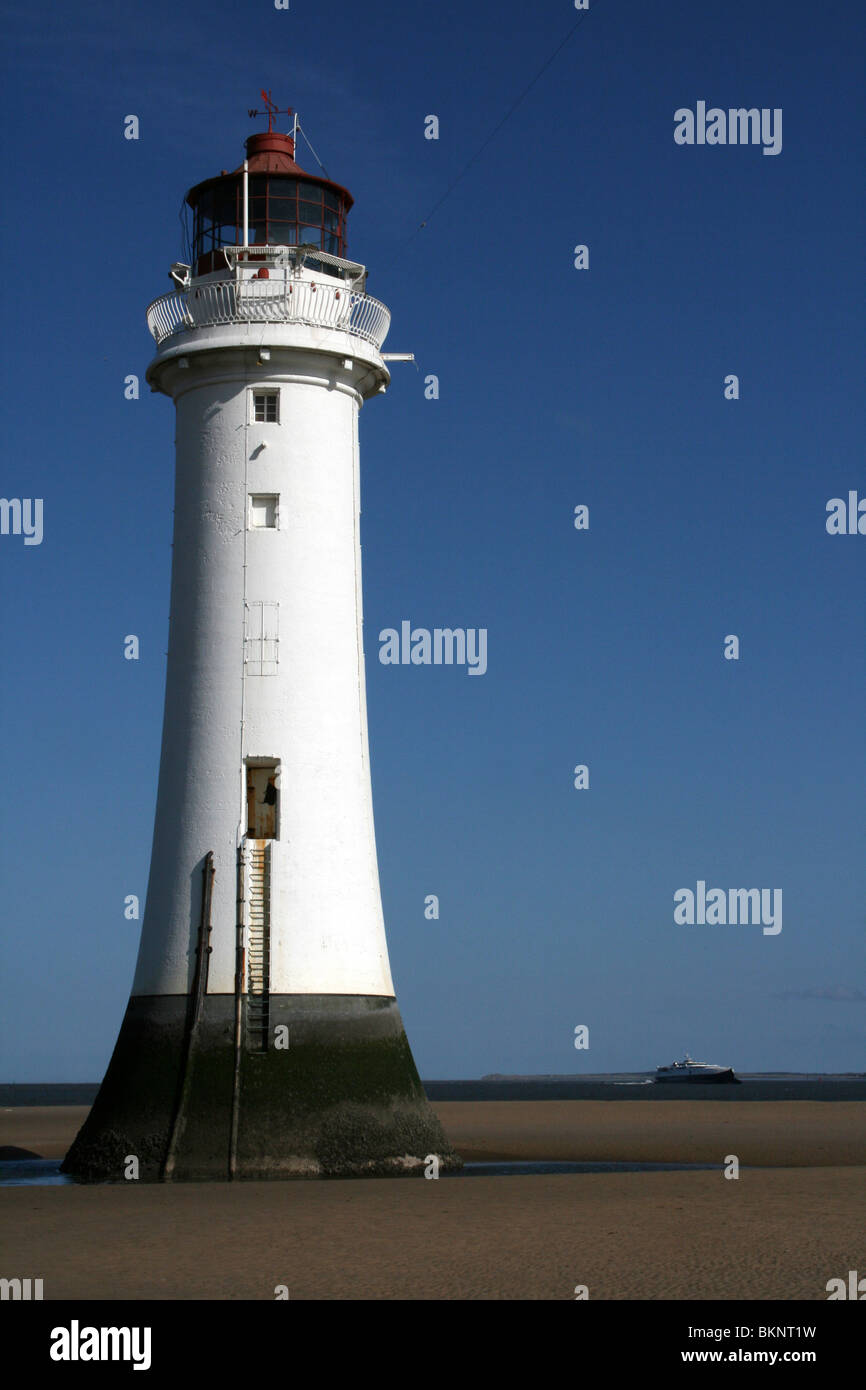 New Brighton Lighthouse, The Wirral, Wallasey, Merseyside, UK Stock Photo