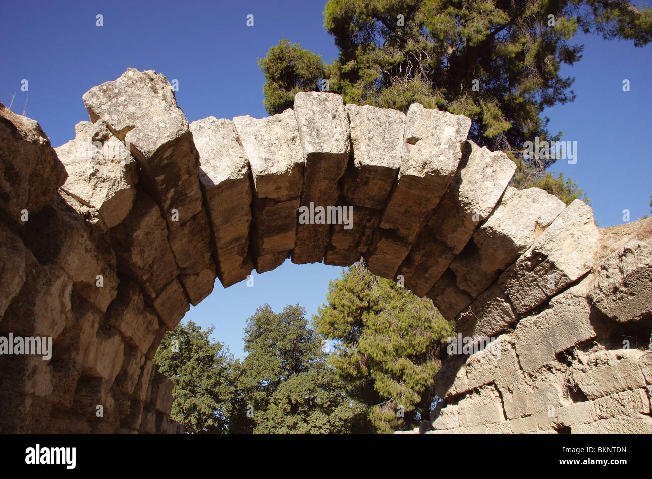 Sanctuary of Olympia. Entrance to olympic stadium. Stone arch. III B.C.  Elis. Peloponesse. Greece. Stock Photo