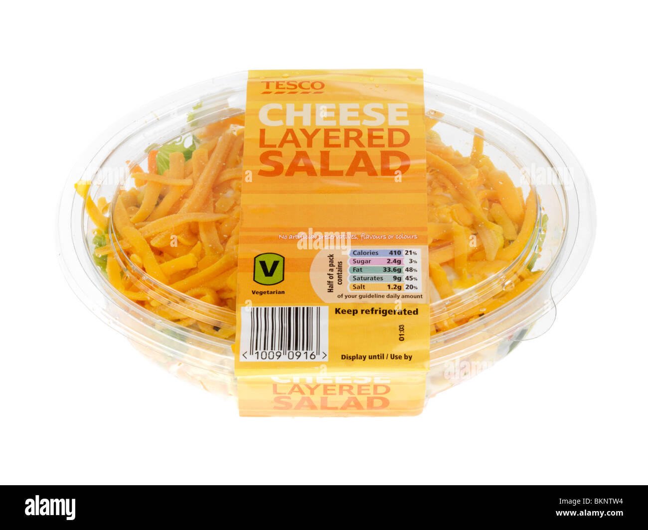 Layered Cheese Salad Stock Photo