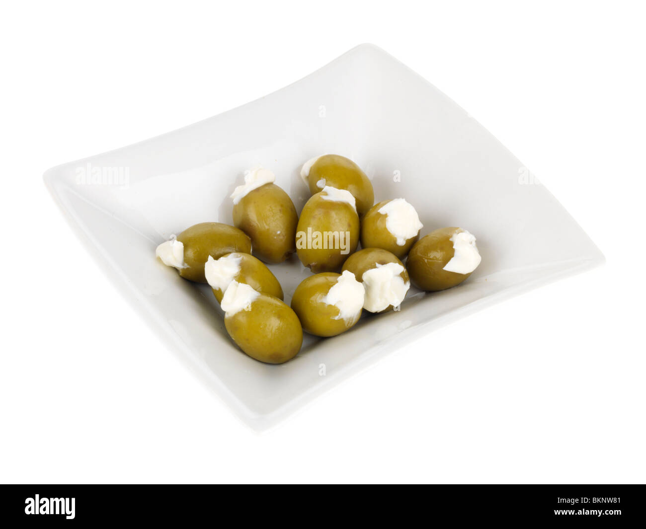 Green Olives Stuffed with Cream Cheese Stock Photo Alamy
