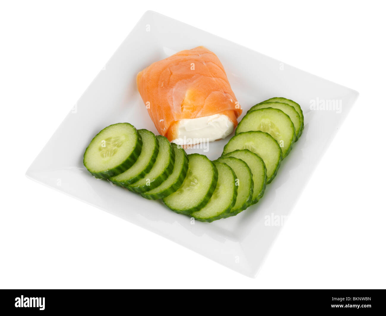 Smoked Salmon Filled with Cream Cheese Stock Photo Alamy