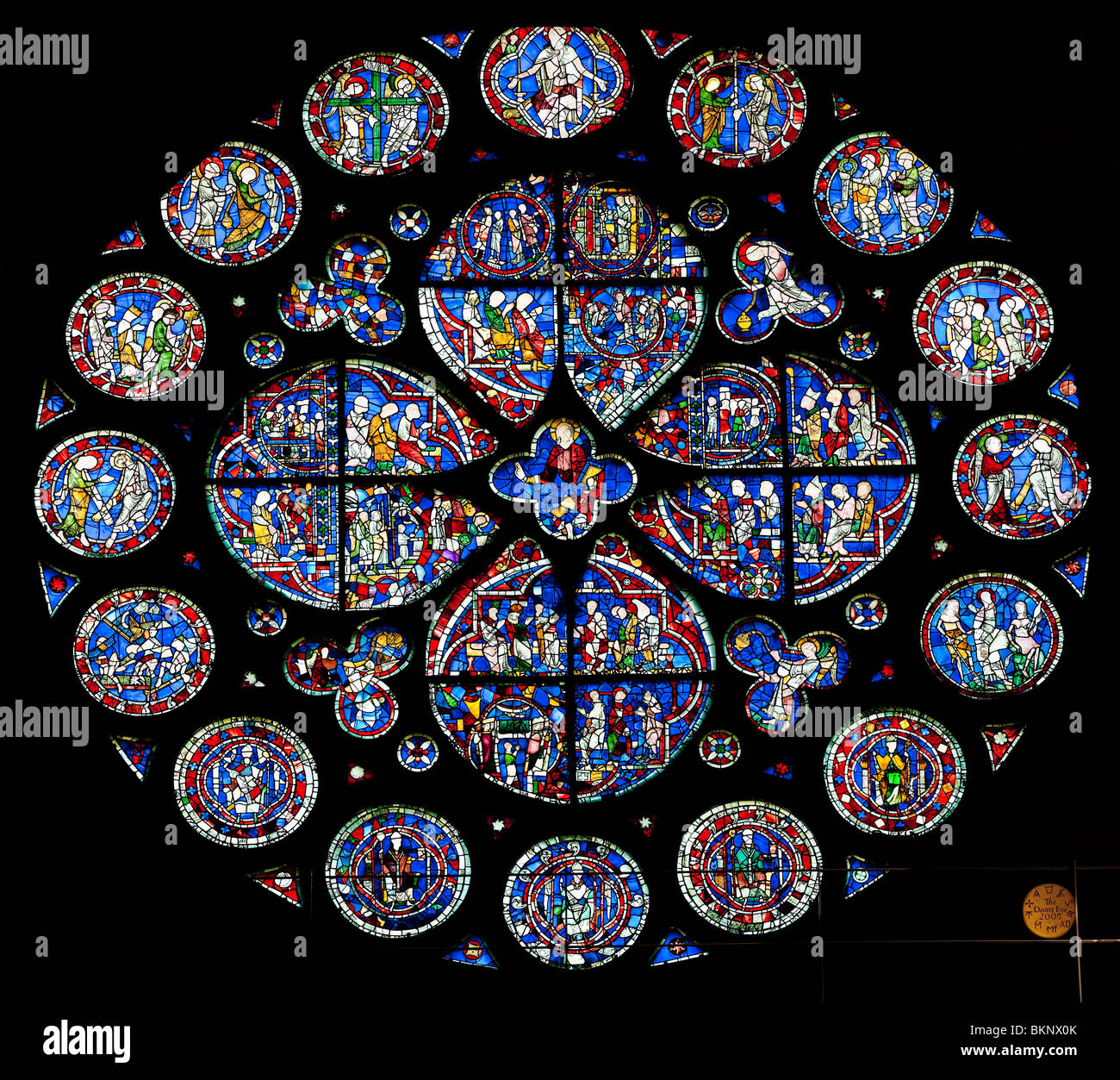 Stained glass window (north window, called the 'Dean's eye'), Lincoln