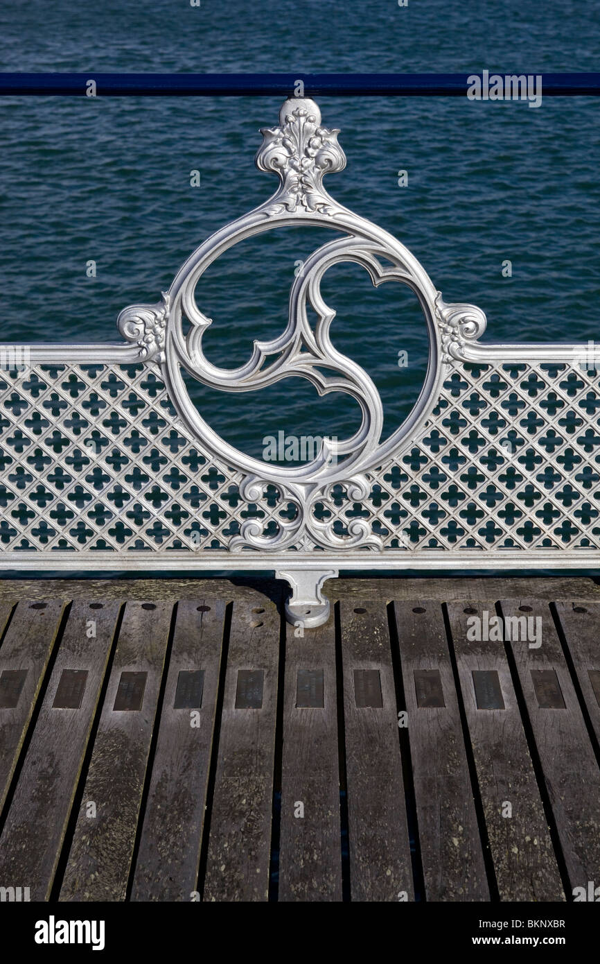 swanage pier railing Stock Photo