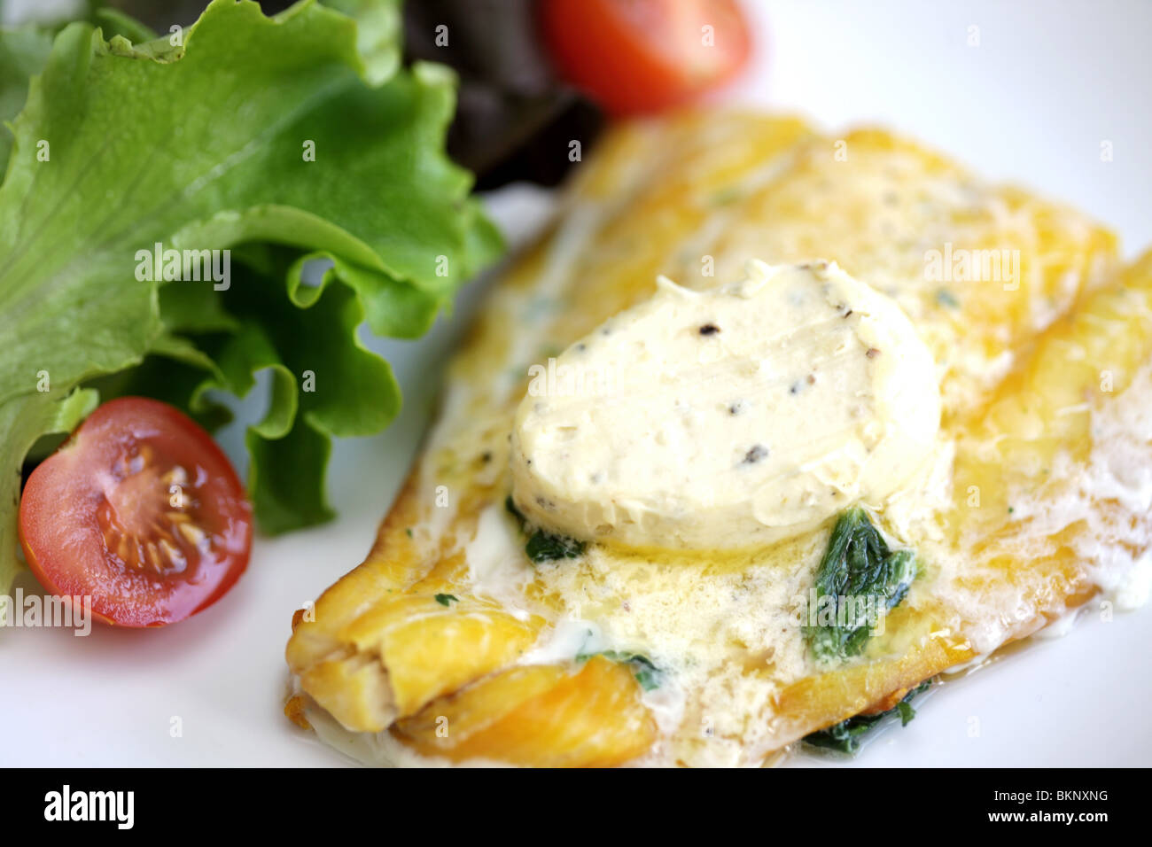 Smoked Haddock and Salad Stock Photo Alamy
