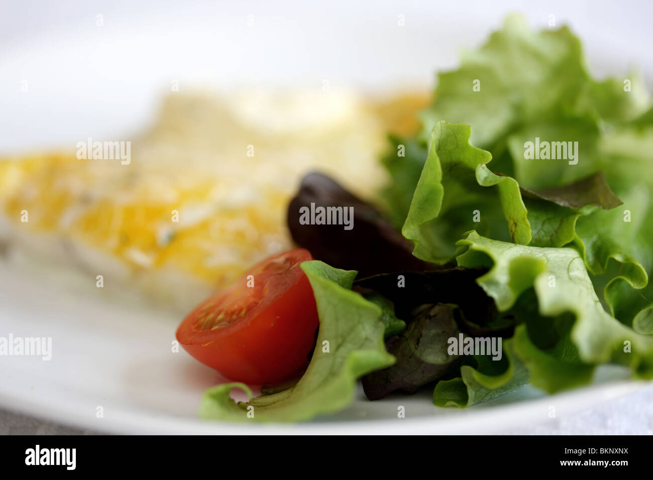Smoked Haddock and Salad Stock Photo Alamy