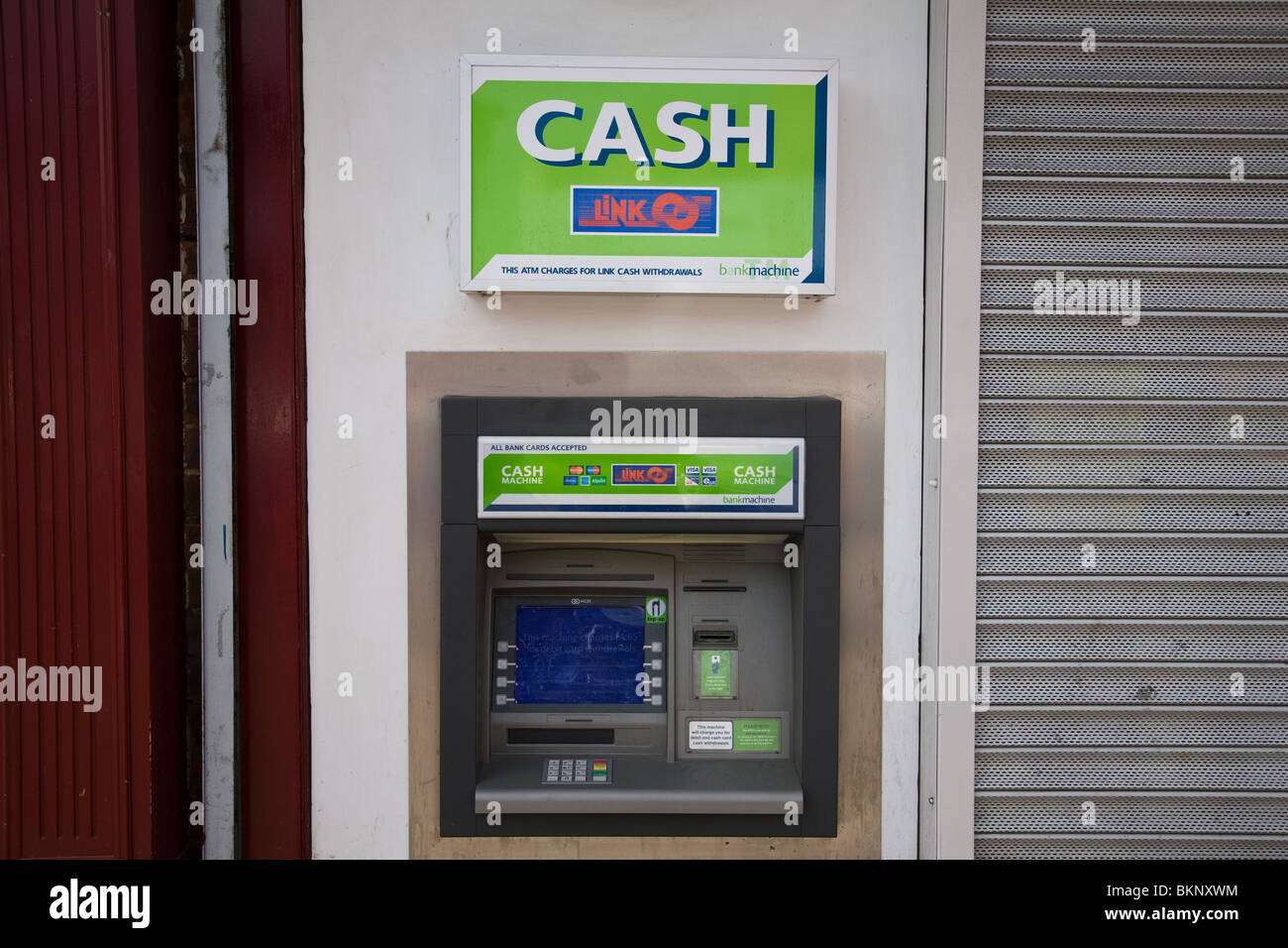 Cash dispensing machine, England Stock Photo Alamy